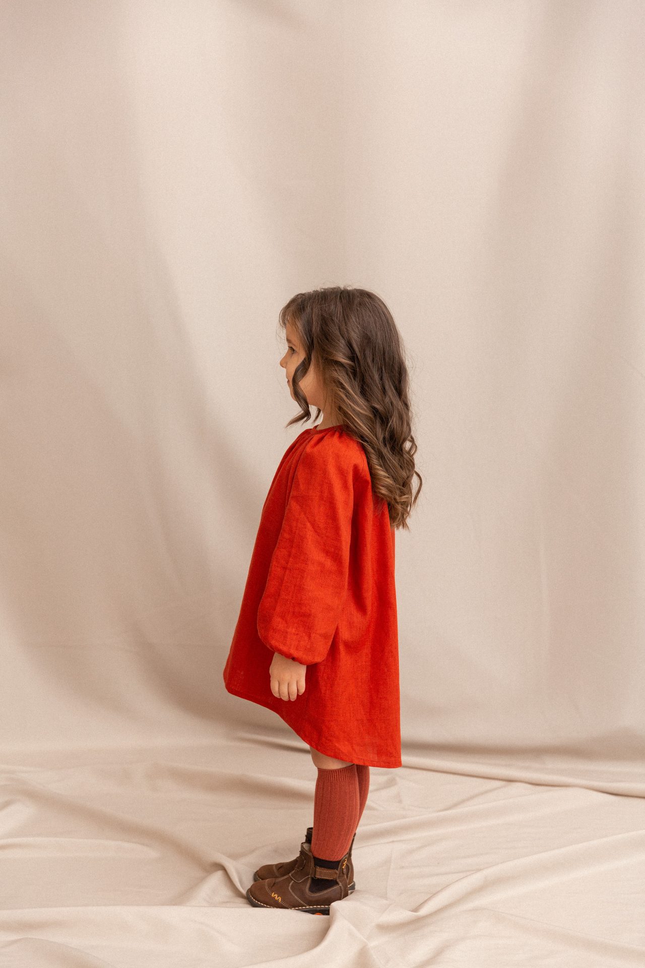 Дитяча сукня "Віра" з кропиви теракотова від VIRA APPAREL