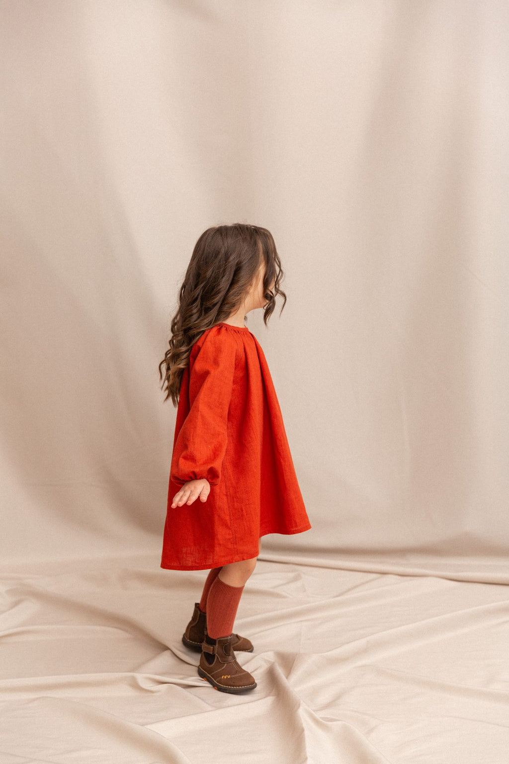 Дитяча сукня "Віра" з кропиви теракотова від VIRA APPAREL