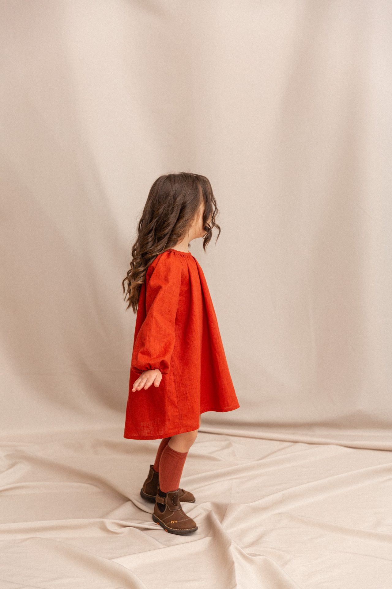 Дитяча сукня "Віра" з кропиви теракотова від VIRA APPAREL