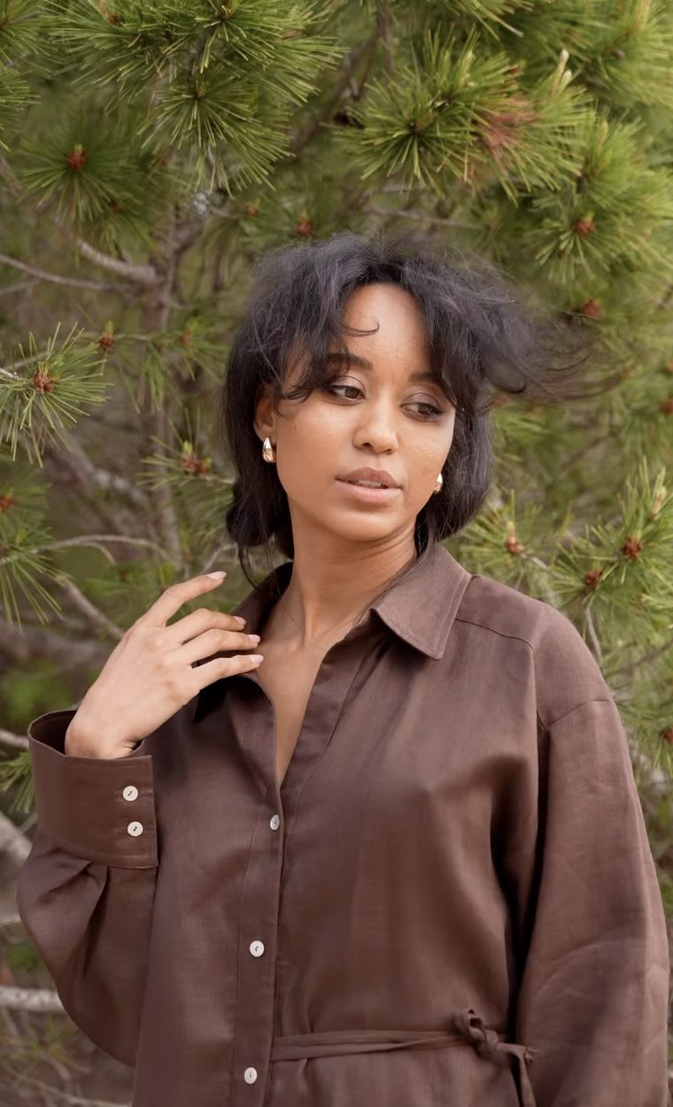 Максі сукня-сорочка з італійського льону від SAVE YOURSELF