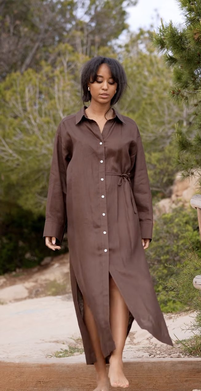 Максі сукня-сорочка з італійського льону від SAVE YOURSELF
