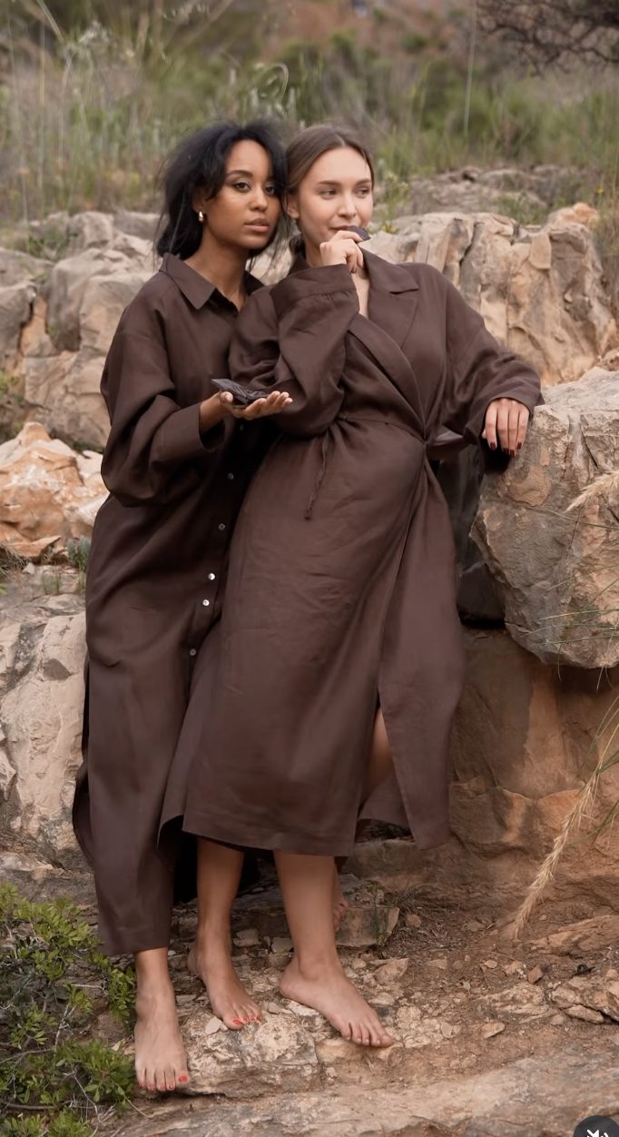 Максі сукня-сорочка з італійського льону від SAVE YOURSELF