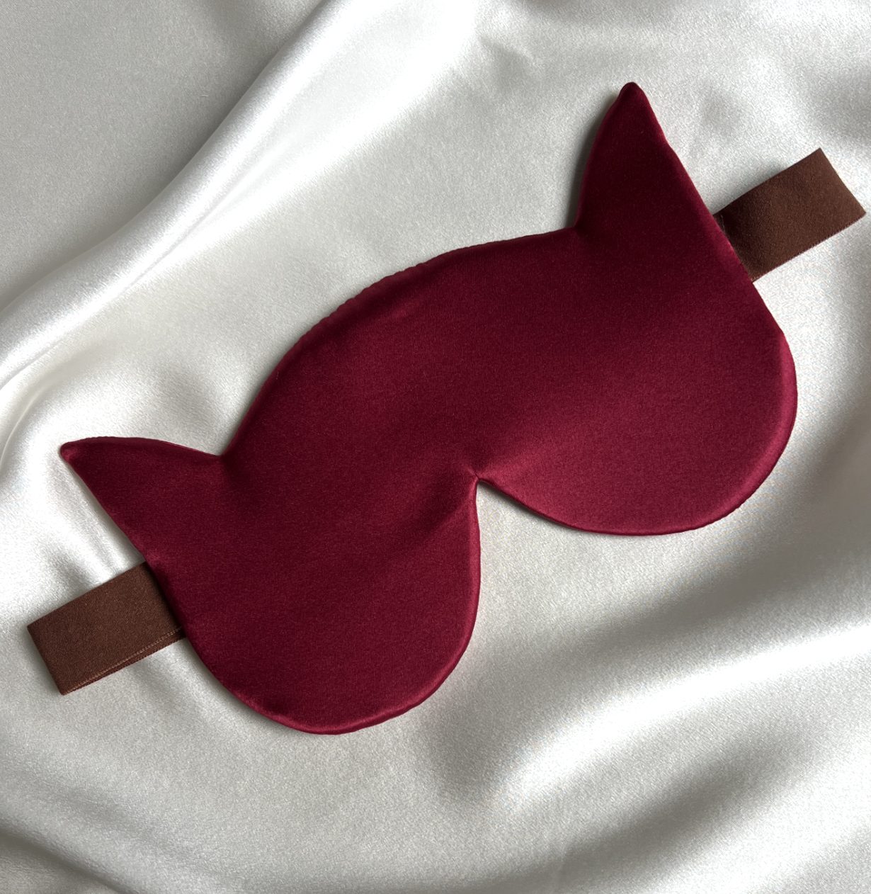 Шовкова маска для сну "Котик" — 100% натуральний шовк 19 момі від Podobed Studio