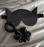 Шовкова маска для сну "Котик" (щільність 30 момі)