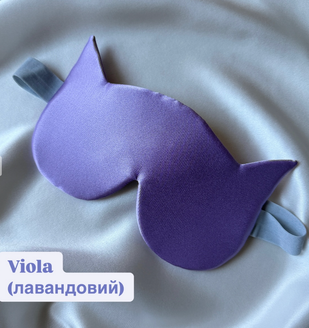 Шовкова маска для сну "Котик" (щільність 22 момі)