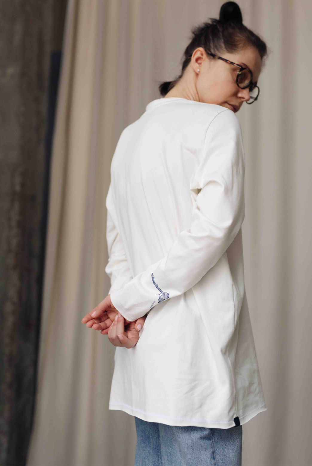 Лонгслів принт по рукаву «Річка Дніпро» жіночий з куліру Some Urban Monk