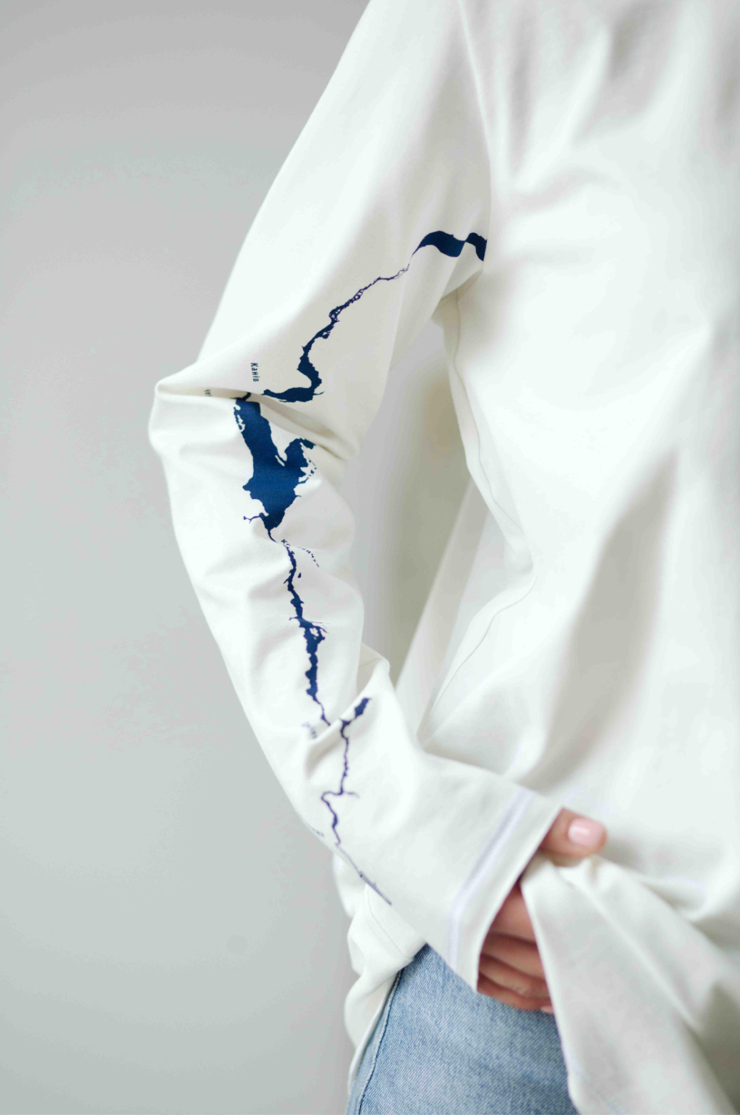 Лонгслів принт по рукаву «Річка Дніпро» чоловічий з куліру Some Urban Monk