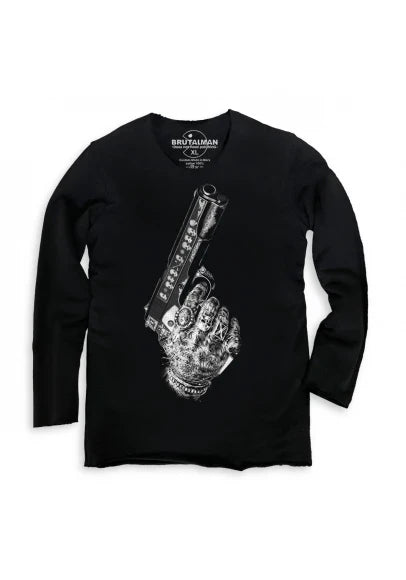Світшот чорний Пістолет від BRUTALMAN