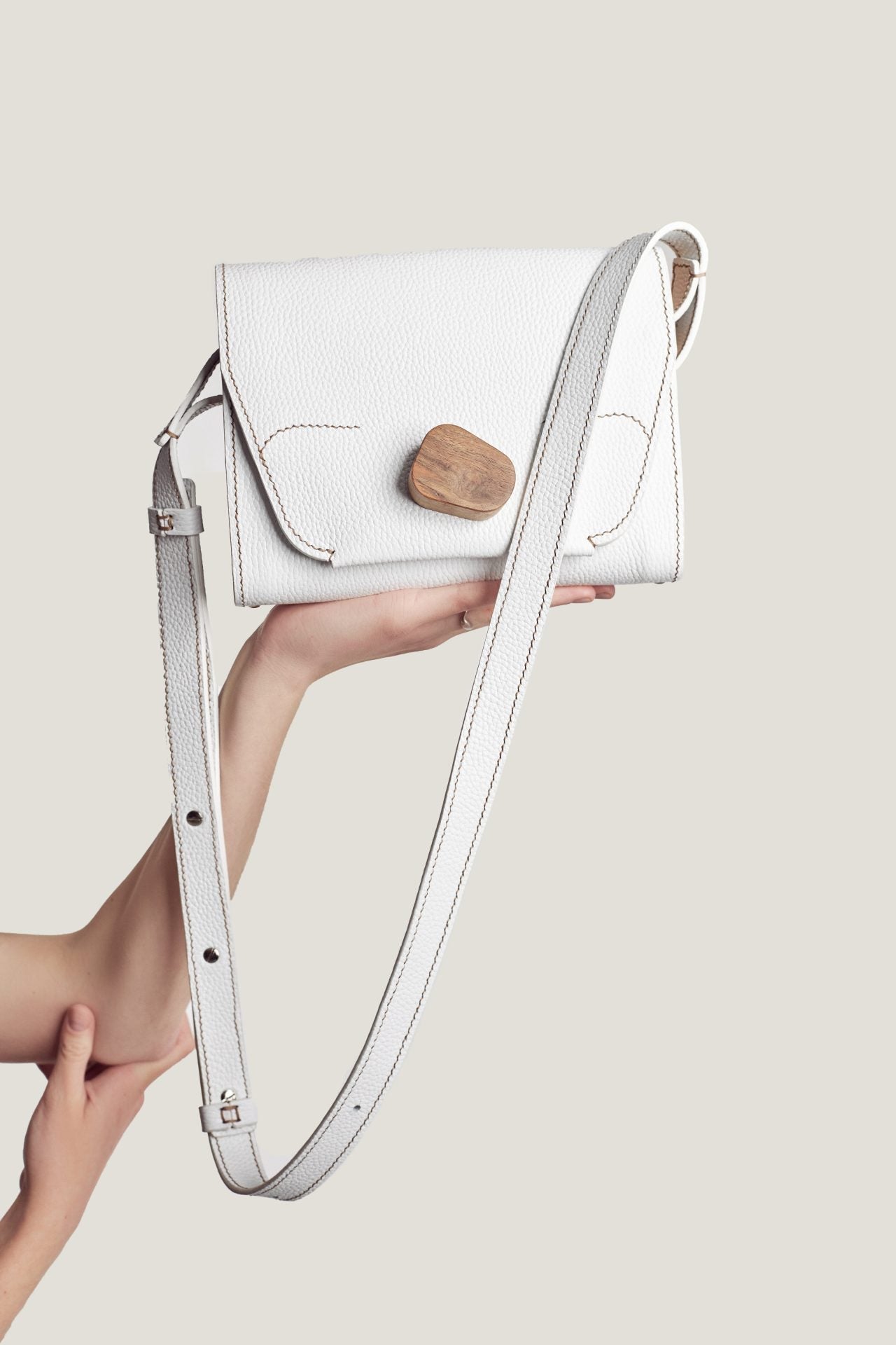 Кросбоді  JOY білий фактурна шкіра  від Synyava