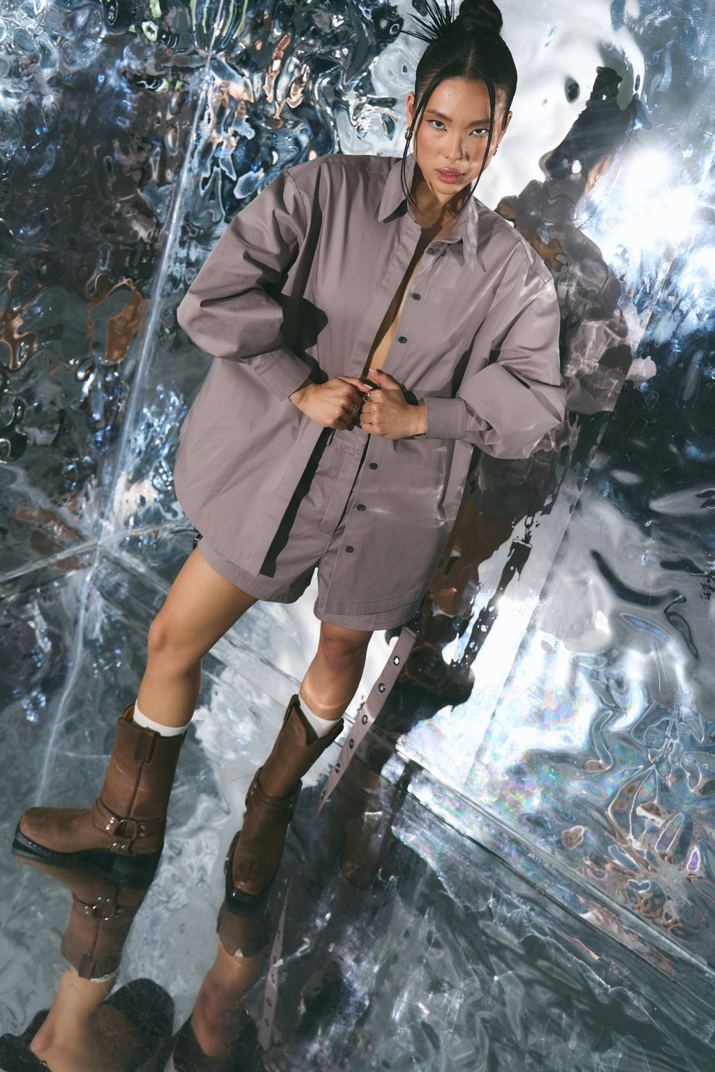 Сорочка з прихованими розрізами на рукавах (3 кольори) BRU