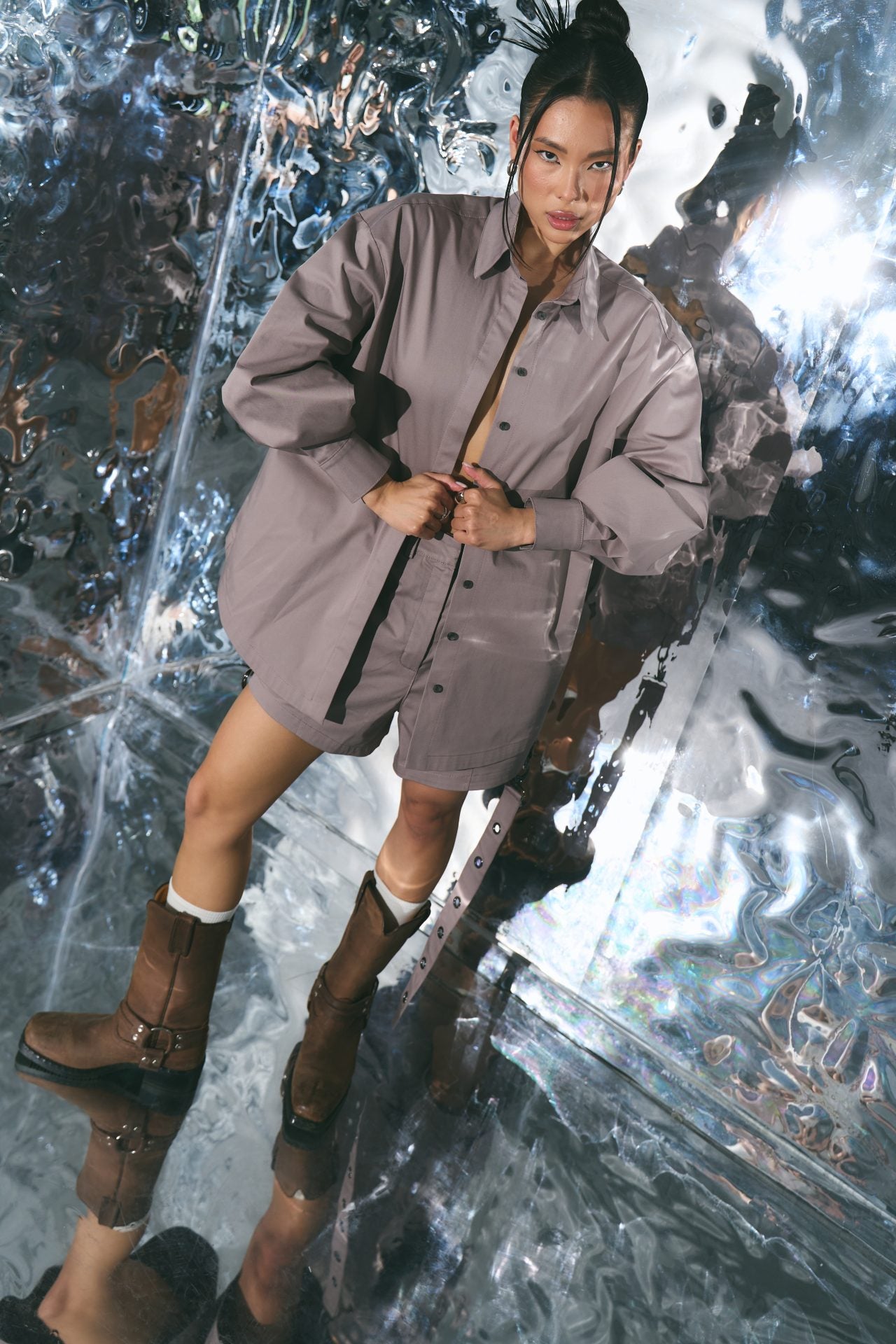 Сорочка з прихованими розрізами на рукавах (3 кольори) BRU