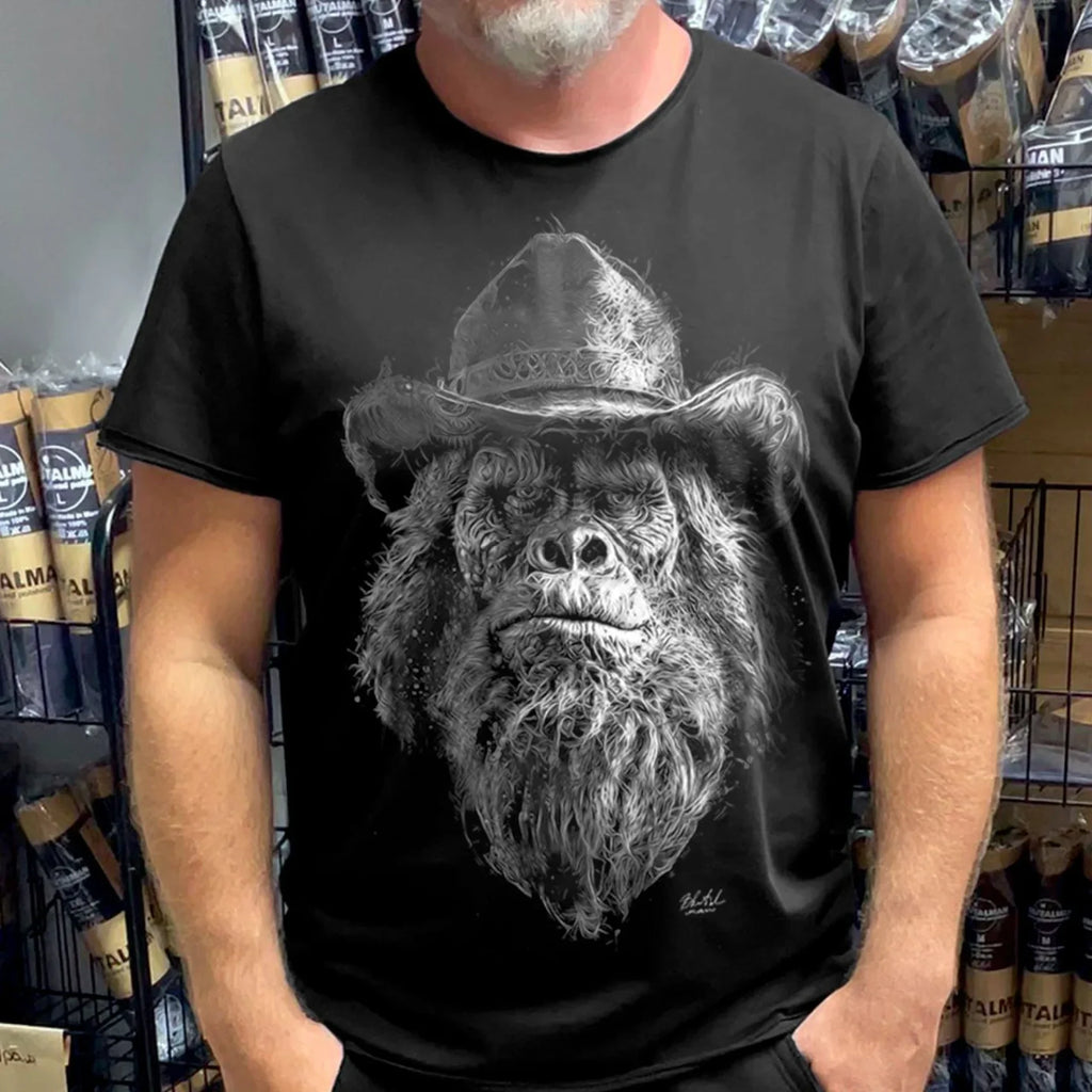 Klasické čierne kovbojské tričko od BRUTALMAN