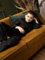 Костюм дитячий чорний з льону від SAVE yourself