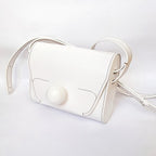 Кросбоді  JOY білий гладка шкіра з кулькою  від Synyava