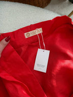 Халат жіночий червоний з льону довжиною максі «BAZHANA» від SAVE yourself