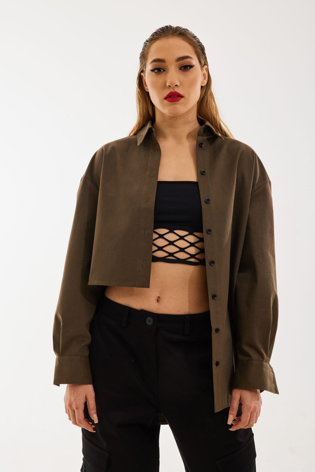 Сорочка хакі oversize асиметрична BRU