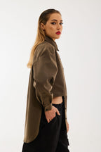 Сорочка хакі oversize асиметрична BRU