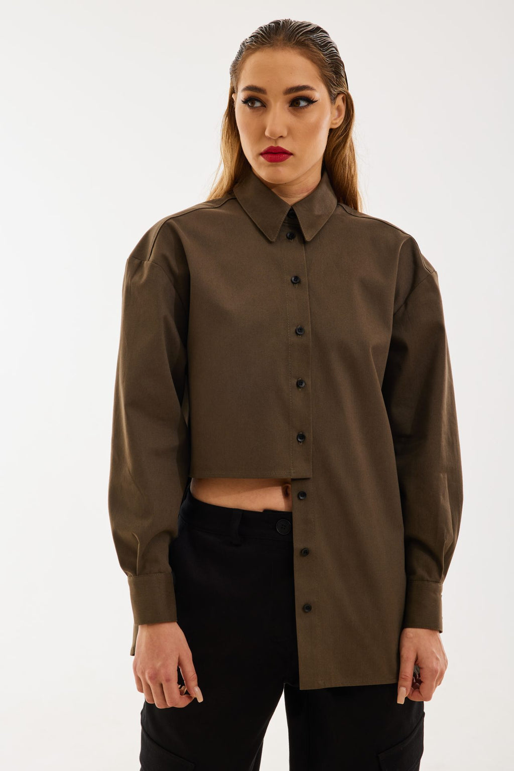 Сорочка хакі oversize асиметрична BRU