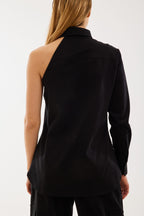 Сорочка чорна на одне плече BRU