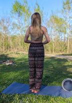 Широкі вільні легкі штани для йоги "Elephant maroon" від RAO в індійському стилі